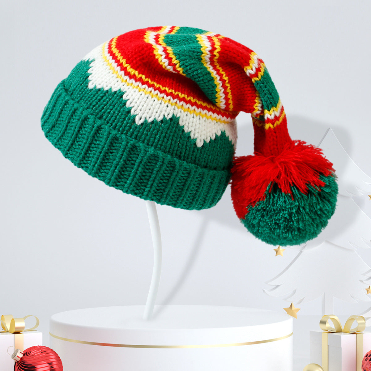 Wholesale Fur Ball Parent-child Christmas Hat Acrylic Wool Knitted Hat